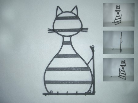 ORGANIZADOR DE COLLARES, ANILLOS Y PENDIENTES GATO PARED